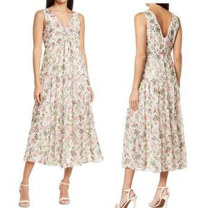 Gabby Skye Women's Sleeveless V-Neck Floral Print Knot Front Dress Size 12 NWT